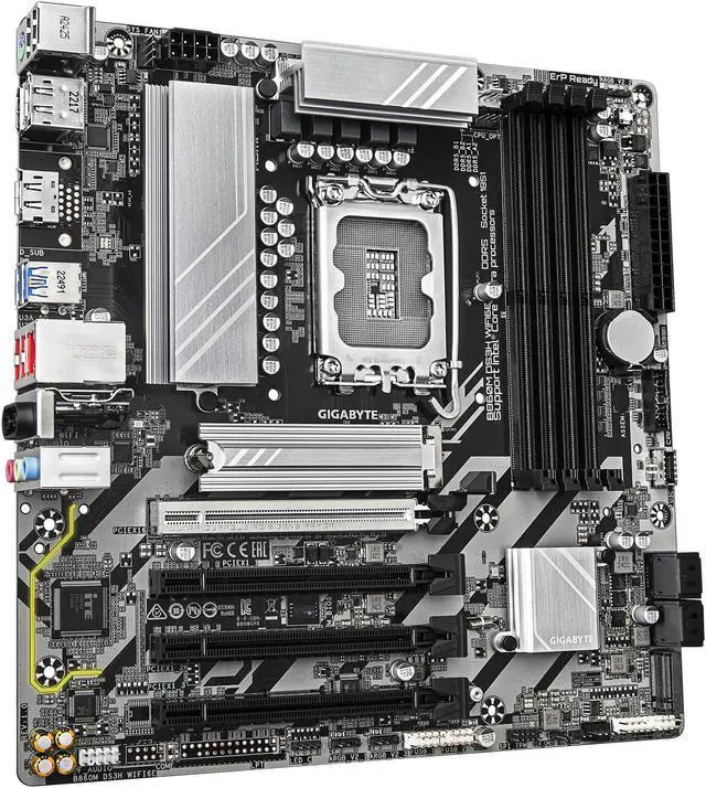Alt view image 3 of 4 - GIGABYTE B860M DS3H WIFI6E Intel Core Ultra (Series 2) LGA 1851 Motherboard, mATX, DDR5, 2x M.2, PCIe 5.0, USB-C, WIFI6E, 2.5GbE LAN, EZ-Latch