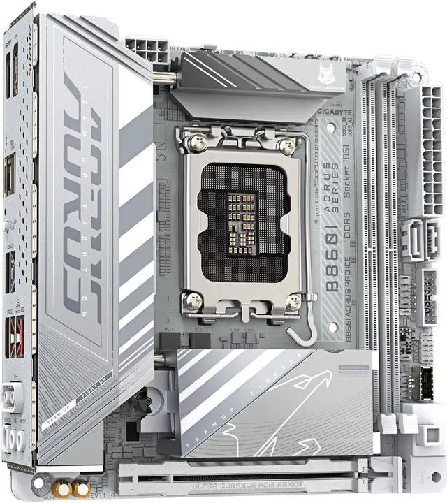 Alt view image 3 of 4 - GIGABYTE B860I AORUS PRO ICE Intel Core Ultra (Series 2) LGA 1851 Motherboard, Mini-ITX, DDR5, 2x M.2, PCIe 5.0, Thunderbolt 4, WIFI7, 2.5GbE LAN, EZ-Latch