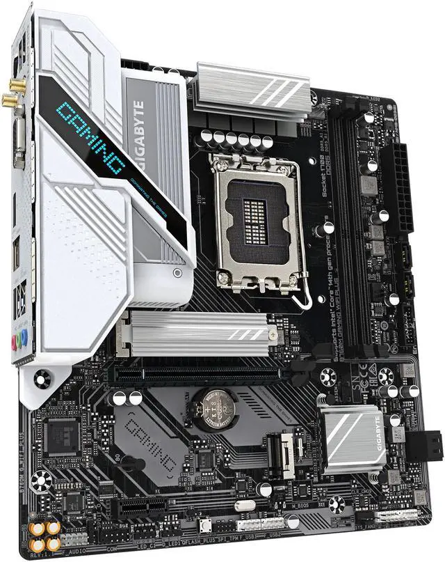 Alt view image 3 of 5 - GIGABYTE B760M GAMING PLUS WIFI LGA 1700 Intel B760 M-ATX Motherboard with DDR5, 2* M.2, PCIe 4.0, USB Type-C, WiFi 6, 2.5 GbE LAN, Q-Flash Plus, PCIe EZ-Latch