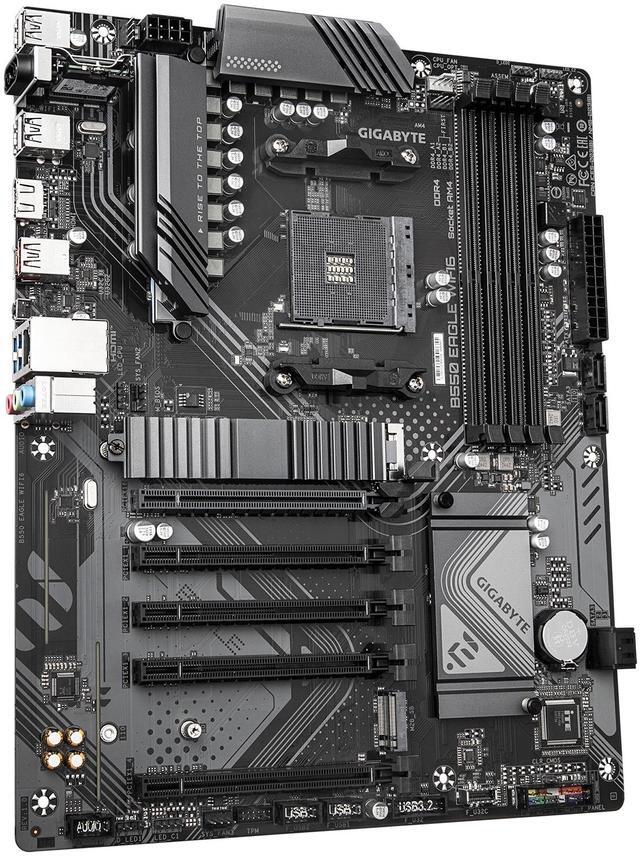 Alt view image 3 of 5 - GIGABYTE B550 EAGLE WIFI6 Motherboard, Supports AMD AM4 Ryzen 5000 Processors, ATX, DDR4, 2x M.2, PCIe 4.0, WIFI6, 1GbE LAN, EZ-Latch