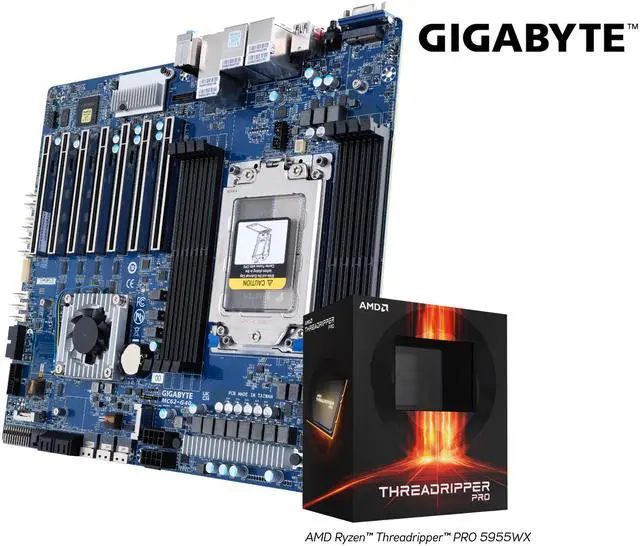 Alt view image 2 of 2 - GIGABYTE MC62-G40 AMD Ryzen Threadripper PRO Workstation Board with AMD Threadropper Pro 5955WX Bundle Deal,16-core, 32-Thread, Processor Integrated by GIGABYTE