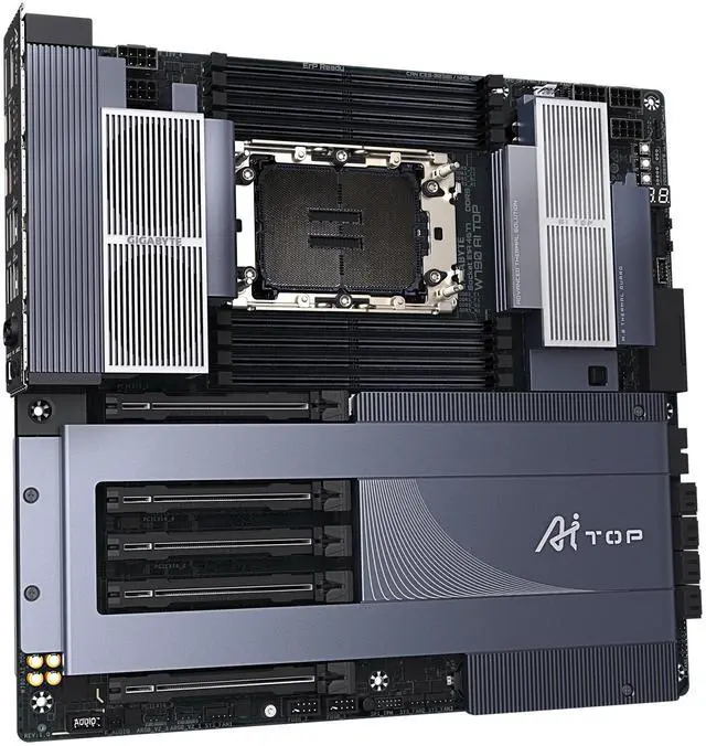 Alt view image 3 of 5 - GIGABYTE W790 AI TOP Intel Xeon W Processor Motherboard (LGA4677), E-ATX, DDR5, 6x M.2, PCIe 5.0, Thunderbolt 4, WIFI7, 10GbE LAN, EZ-Latch