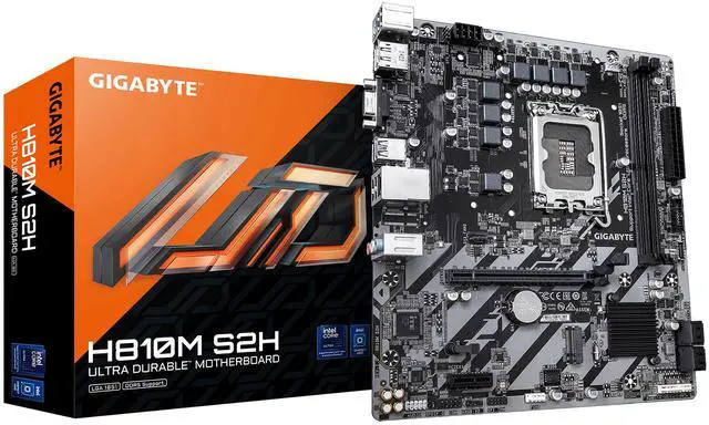 Main image of GIGABYTE H810M S2H Intel Core Ultra (Series 2) LGA 1851 Motherboard, mATX, DDR5, 1x M.2, PCIe 4.0, USB 3.2 Gen1, 1GbE LAN, EZ-Latch