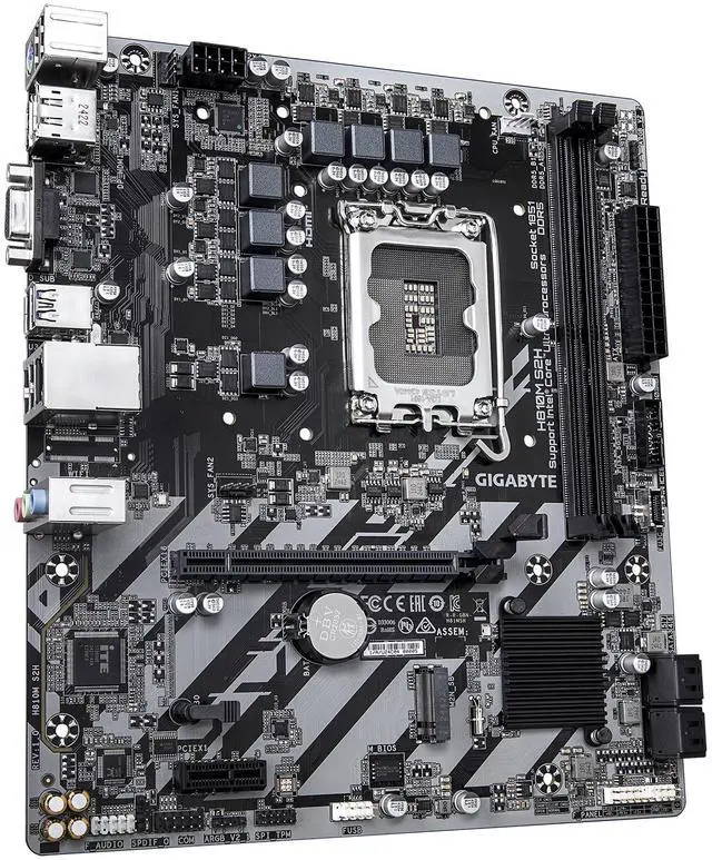 Alt view image 3 of 5 - GIGABYTE H810M S2H Intel Core Ultra (Series 2) LGA 1851 Motherboard, mATX, DDR5, 1x M.2, PCIe 4.0, USB 3.2 Gen1, 1GbE LAN, EZ-Latch