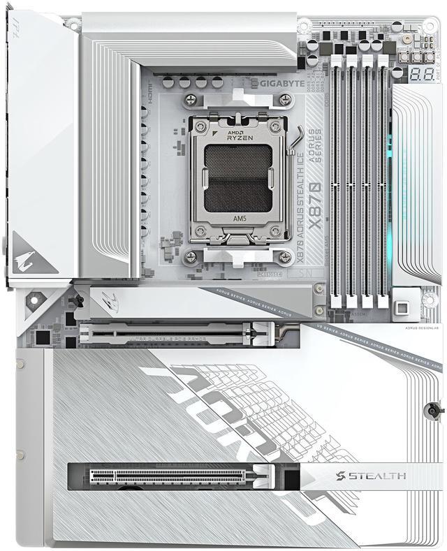 Alt view image 2 of 7 - GIGABYTE X870 AORUS STEALTH ICE AM5 ATX Motherboard