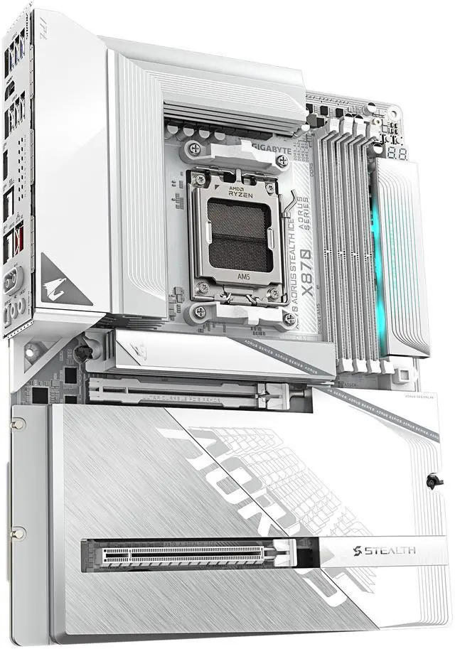 Alt view image 3 of 7 - GIGABYTE X870 AORUS STEALTH ICE AM5 ATX Motherboard