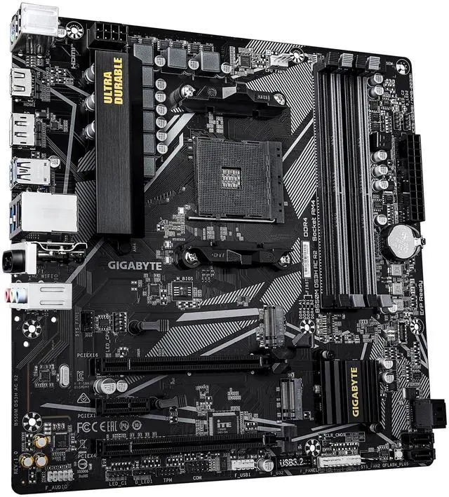 Alt view image 3 of 5 - GIGABYTE B550M DS3H AC R2 AM4 AMD B550 Micro ATX Motherboard