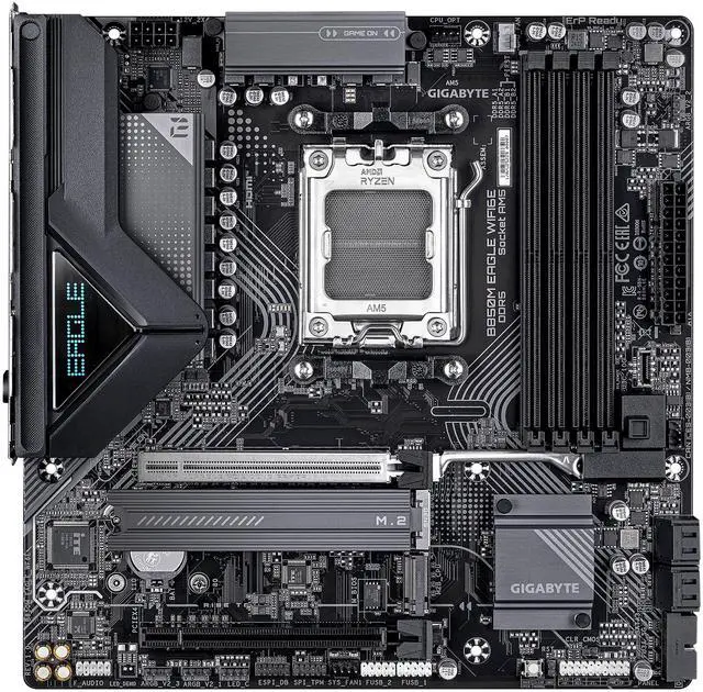 Alt view image 2 of 5 - GIGABYTE B850M EAGLE WIFI6E AMD AM5 Motherboard, M-ATX, DDR5, 2x M.2, PCIe 5.0, USB-C, USB 3.2 Gen 2, WIFI6E, 2.5GbE LAN, EZ-Latch, Wi-Fi EZ-Plug