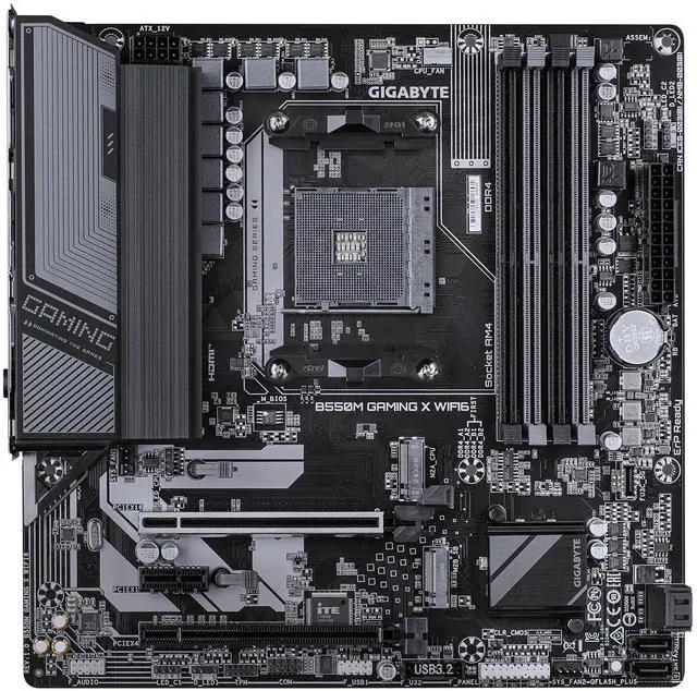 Alt view image 2 of 5 - GIGABYTE B550M GAMING X WIFI6 AM4 AMD B550 Micro ATX Motherboard