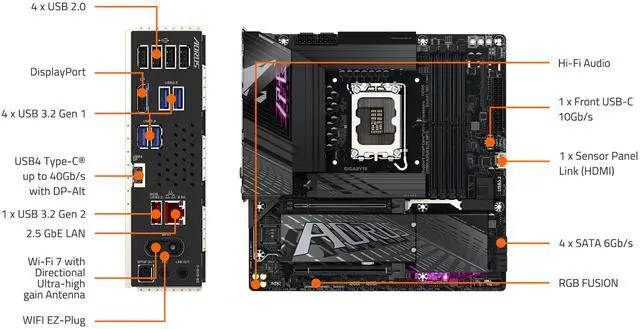 Alt view image 6 of 6 - GIGABYTE Z890M A ELITE WIFI7 LGA 1851 Intel Z890 Micro ATX Motherboard
