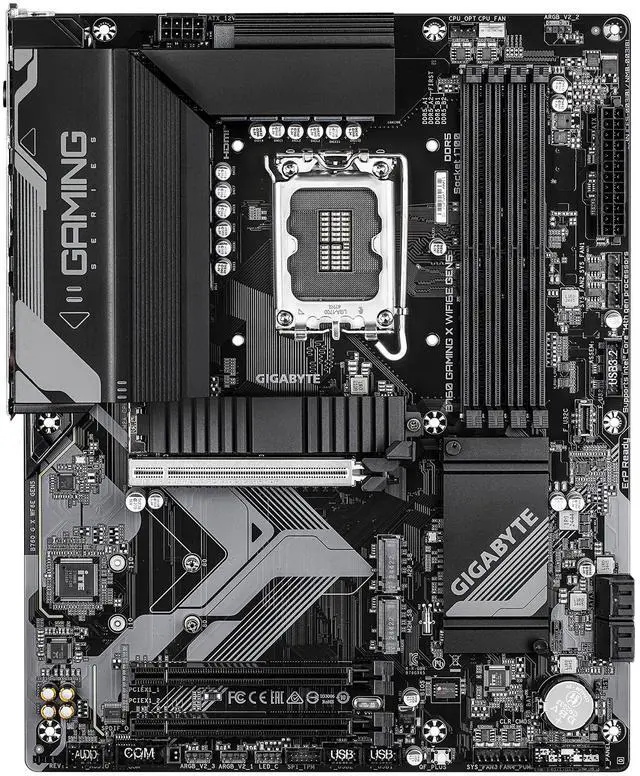 Alt view image 2 of 5 - GIGABYTE B760 GAMING X WIFI6E GEN5 LGA 1700 Intel B760 ATX Motherboard with DDR5, M.2, PCIe 5.0, USB 3.2 Gen 2 Type-C, Intel WIFI6E, 2.5GbE LAN, WIFI EZ-Plug, EZ-Latch