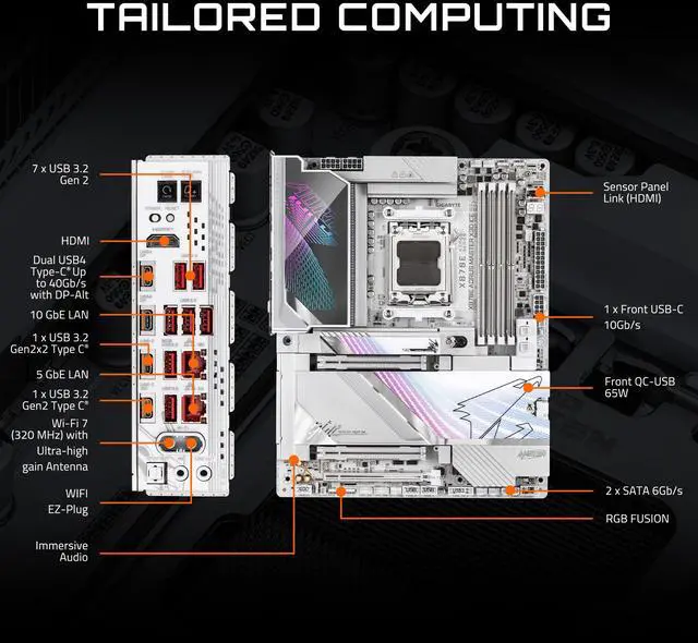 Alt view image 3 of 7 - GIGABYTE X870E AORUS MASTER X3D ICE AM5 AMD X870E ATX Motherboard
