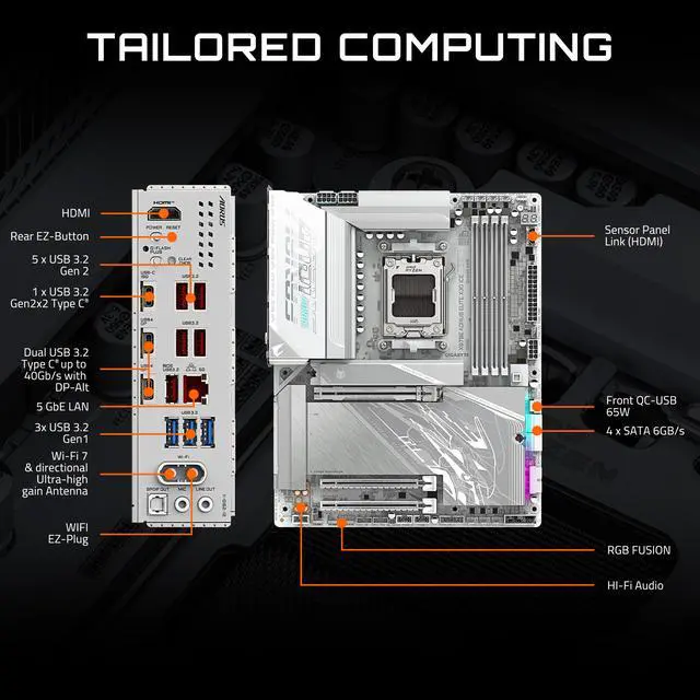 Alt view image 4 of 7 - GIGABYTE X870E AORUS ELITE X3D ICE AM5 AMD X870E ATX Motherboard