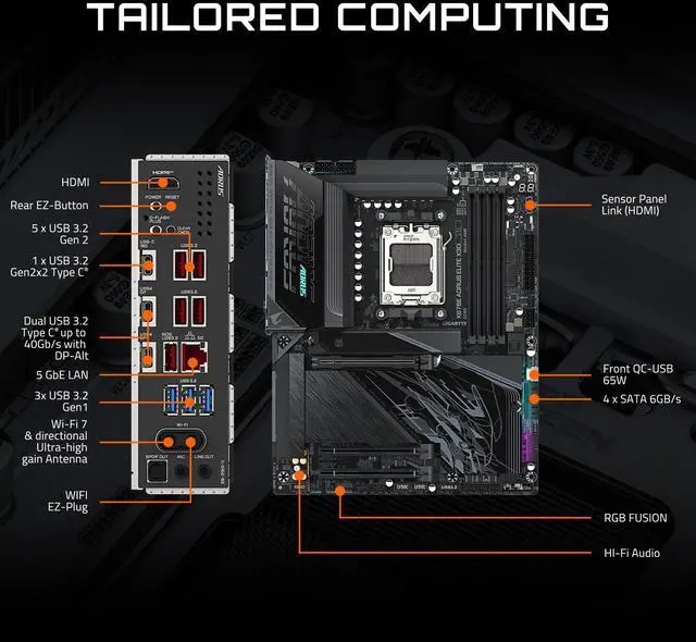 Alt view image 4 of 7 - GIGABYTE X870E AORUS ELITE X3D AM5 AMD X870E ATX Motherboard