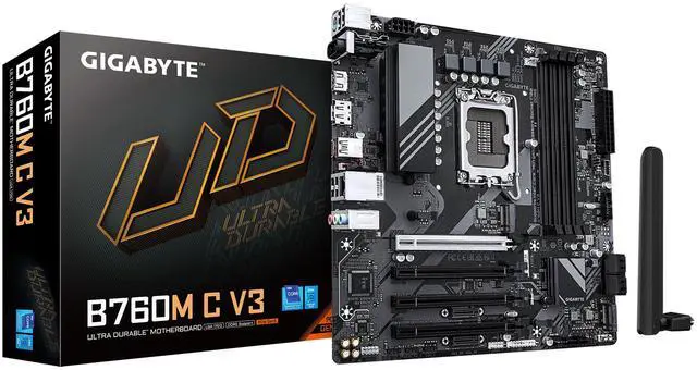 Open Box: GIGABYTE B760M C V3 LGA 1700 Micro ATX Motherboard - Newegg.com - Open Box condition - US$77.00