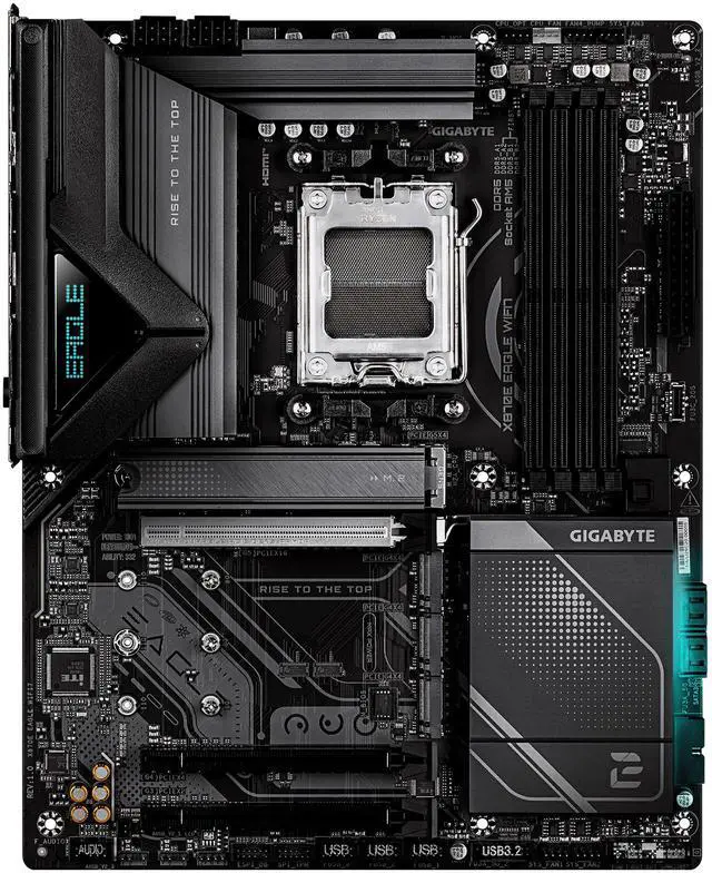 Alt view image 2 of 8 - GIGABYTE X870E EAGLE WIFI7 AMD AM5 LGA 1718 Motherboard, ATX, DDR5, 4x M.2, PCIe 5.0, USB4, WIFI7, 5GbE LAN, EZ-Latch, 5-Year Warranty