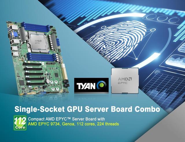 TYAN Combo Deal, S8050GM4NE-2T ATX Server Motherboard Installed AMD EPYC  9734, 112 Cores, 224 Threads, 2.2GHz, 320W-400W. Factory