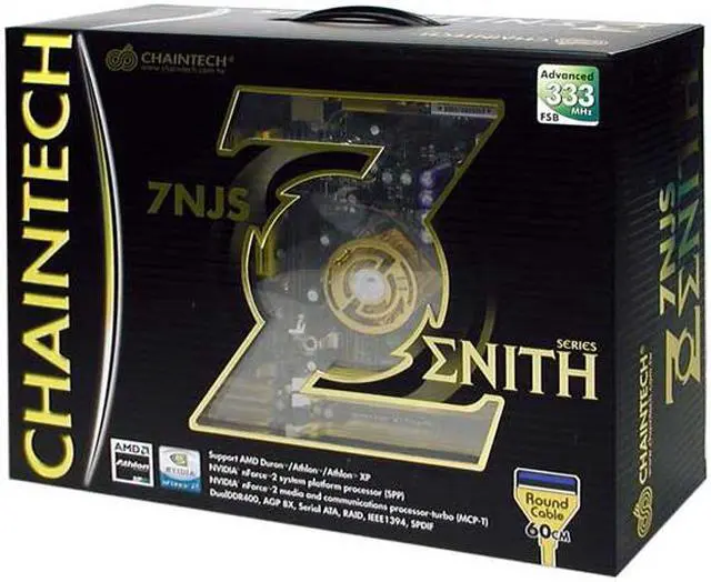 Alt view image 8 of 8 - CHAINTECH 7NJS-ZENITH 462(A) NVIDIA nForce2 400 ATX AMD Motherboard