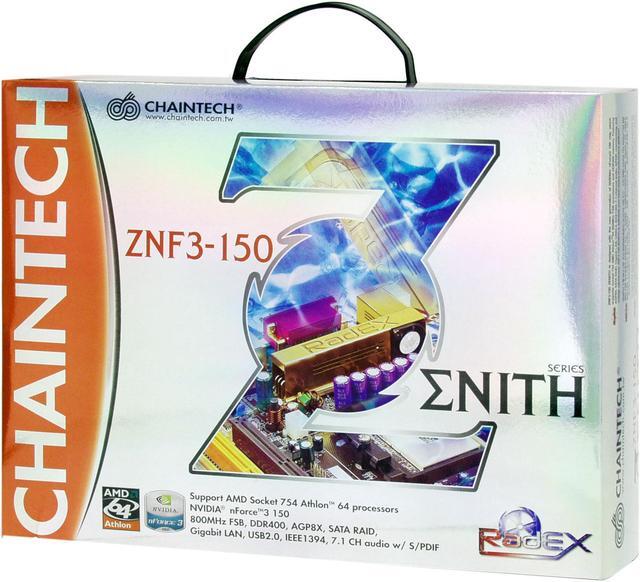 Alt view image 7 of 7 - CHAINTECH ZNF3-150 ZENITH 754 NVIDIA nForce3 150 ATX AMD Motherboard