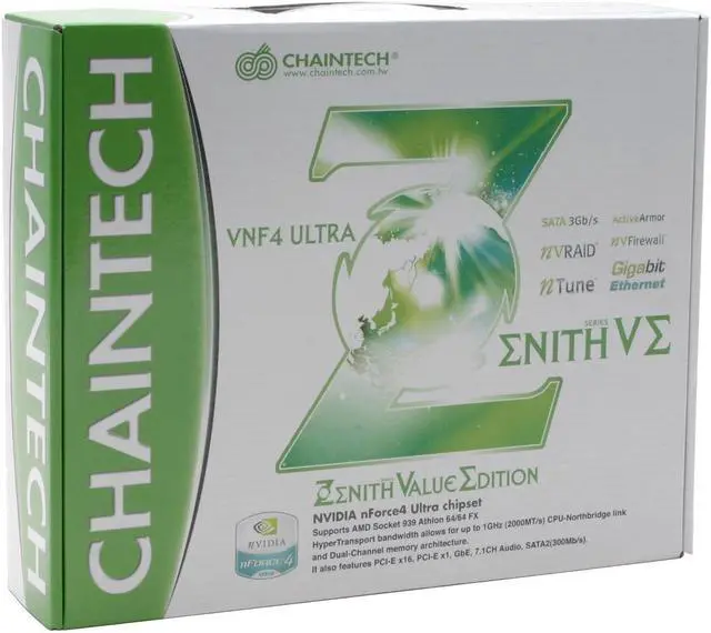 Alt view image 4 of 4 - CHAINTECH VNF4 Ultra 939 NVIDIA nForce4 Ultra ATX AMD Motherboard