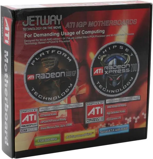 Alt view image 4 of 4 - JetWay A200GDMS 754 ATI Radeon Xpress 200 Micro ATX AMD Motherboard