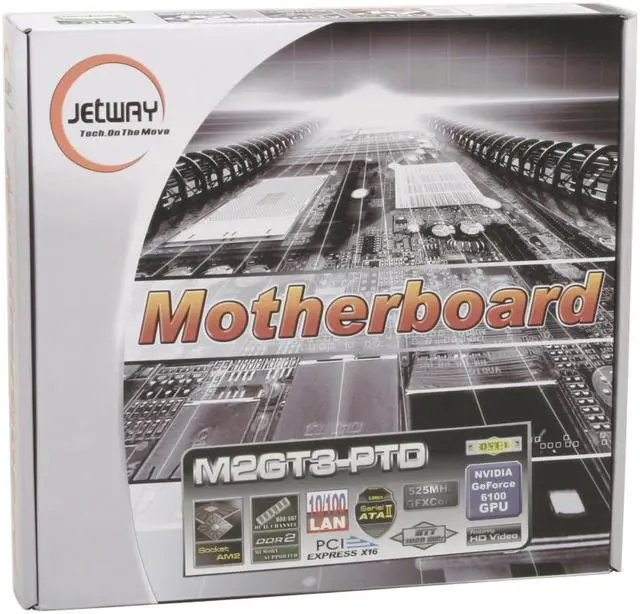 Alt view image 7 of 7 - JetWay JM2GT3-PTD AM2 NVIDIA GeForce 6100 Micro ATX AMD Motherboard