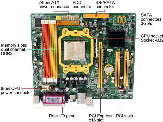 Alt view image 3 of 7 - JetWay JM26GT3-SVP AM2 NVIDIA NF6100-405 Micro ATX AMD Motherboard