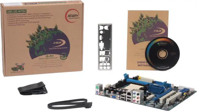 Alt view image 5 of 5 - JetWay JXBLUEN78V-LF AM2+/AM2 NVIDIA GeForce 8100 HDMI Micro ATX AMD Motherboard