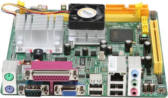 Alt view image 2 of 5 - JetWay JNC91-330-LF ATOM 330 Dual Core (45nm, FSB 533MHz, 1.6GHz, 1 MB L2) Intel 945GC Mini ITX Motherboard / CPU Combo