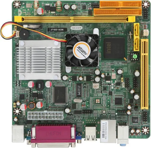 Alt view image 3 of 5 - JetWay JNC91-330-LF ATOM 330 Dual Core (45nm, FSB 533MHz, 1.6GHz, 1 MB L2) Intel 945GC Mini ITX Motherboard / CPU Combo