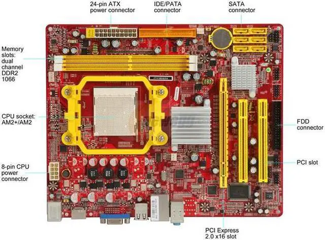 Alt view image 3 of 5 - JetWay JPA78VM5-H-LF AM2+/AM2 AMD 780V HDMI Micro ATX AMD Motherboard