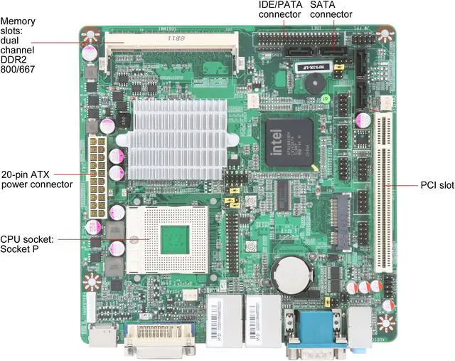 Alt view image 9 of 11 - JetWay JNF93R-LF Socket P Intel GM45 HDMI Mini ITX Intel Motherboard