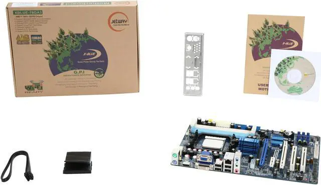 Alt view image 5 of 5 - JetWay JXBLUE-78GA3D-LF AM3/AM2+/AM2 AMD 780G HDMI ATX AMD Motherboard