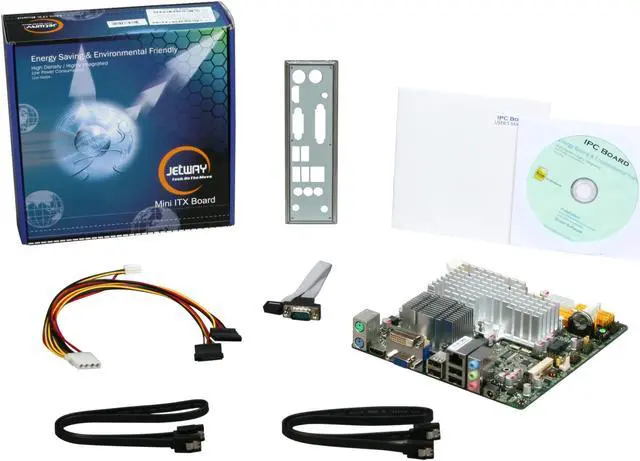 Alt view image 5 of 5 - JetWay JNC98-525E-LF Intel Atom D525 (1.8GHz, dual-core, 1MB L2 Cache) BGA559 Intel NM10 Mini ITX Motherboard / CPU Combo