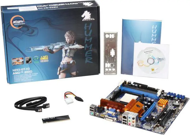 Alt view image 5 of 5 - JetWay JHZ03-GT-V2-LF AM3 AMD 880G HDMI Micro ATX AMD Motherboard