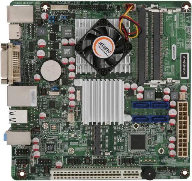 Alt view image 3 of 5 - JetWay JNC85-E350-LF AMD E-350 APU (1.6GHz, Dual-Core) AMD Hudson D1 Mini ITX Motherboard / CPU Combo