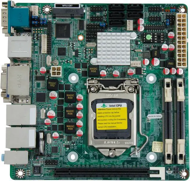 Alt view image 3 of 5 - JetWay JNF9J-Q87 LGA 1150 Intel Q87 HDMI USB 3.0 Mini ITX Intel Motherboard