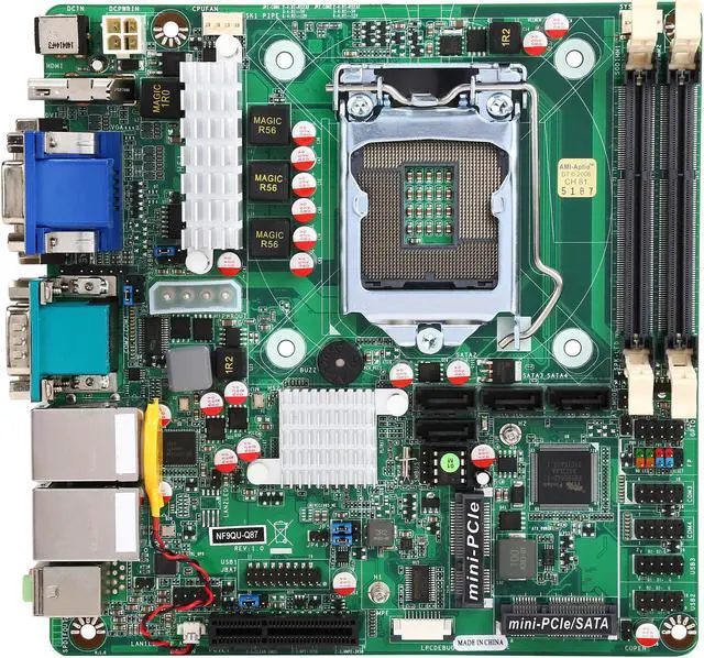 Alt view image 3 of 5 - Jetway JNF9QU-Q87 Intel Socket LGA 1150, HDMI, 4*SATA3 + mSATA/mPCIE Combo, Onboard TPM, Mini-ITX MB