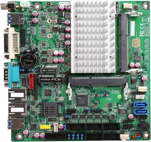 Alt view image 3 of 5 - JetWay JNF591-3150 Intel Celeron N3150 SoC, 1.60GHz - 2.08GHz Burst, Quad-Core, 6W TDP/4W SDP, with AES-NI support Mini ITX Motherboard / CPU / VGA Combo