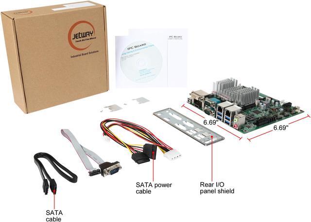 Alt view image 6 of 5 - JetWay JNF596-3160 Fanless Intel Celeron N3160 SoC, HDMI + DVI + LVDS, mSATA + SATA3, Mini-ITX MB