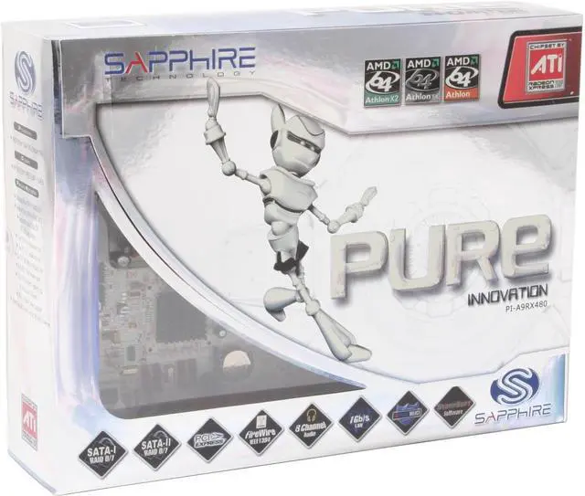 Alt view image 6 of 6 - SAPPHIRE PURE Innovation PI-A9RX480 939 ATI Radeon Xpress 200 ATX AMD Motherboard