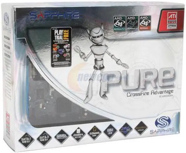 Alt view image 5 of 5 - SAPPHIRE PC-A9RD580Adv 939 ATI CrossFire Radeon Xpress 3200 ATX AMD CrossFire Motherboard