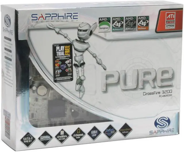 Alt view image 7 of 7 - SAPPHIRE PC-AM2RD580 AM2 ATI CrossFire Radeon Xpress 3200 ATX AMD Motherboard