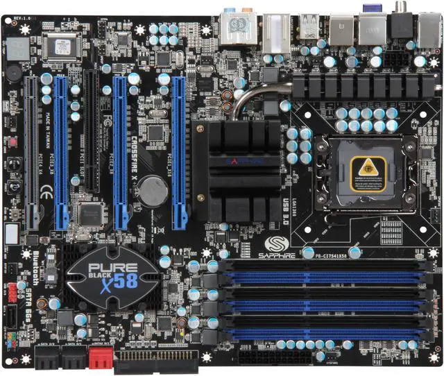 Alt view image 3 of 5 - SAPPHIRE PURE Black X58 LGA 1366 Intel X58 USB 3.0 ATX Intel Motherboard