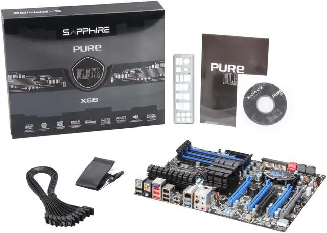 Alt view image 5 of 5 - SAPPHIRE PURE Black X58 LGA 1366 Intel X58 USB 3.0 ATX Intel Motherboard