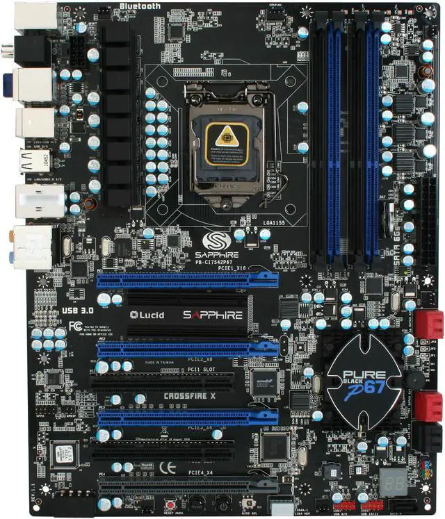 Alt view image 3 of 5 - SAPPHIRE PURE Black P67 LGA 1155 Intel P67 USB 3.0 ATX Intel Motherboard