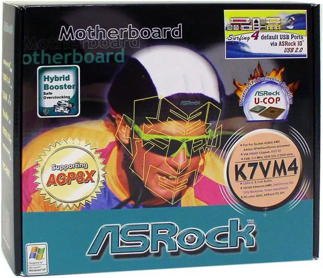 Alt view image 4 of 4 - ASRock K7VM4 462(A) VIA KM400 Micro ATX AMD Motherboard