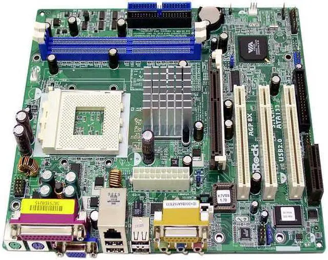 Alt view image 2 of 4 - ASRock K7VM4 462(A) VIA KM400 Micro ATX AMD Motherboard