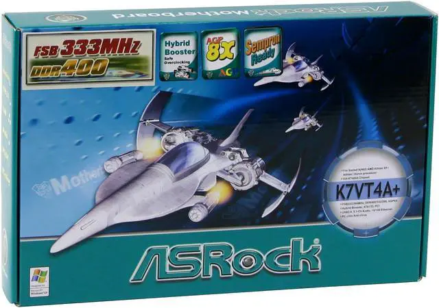 Alt view image 4 of 4 - ASRock K7VT4A+ 462(A) VIA KT400A ATX AMD Motherboard