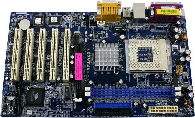 Alt view image 2 of 4 - ASRock K7VT4A+ 462(A) VIA KT400A ATX AMD Motherboard